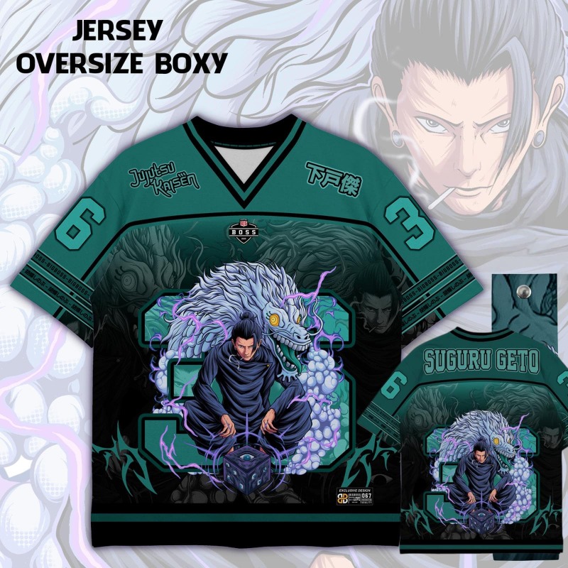 Street Fashion Baggy - Anime Jujutsu Kaisen Choso Print Jersey-Shirt