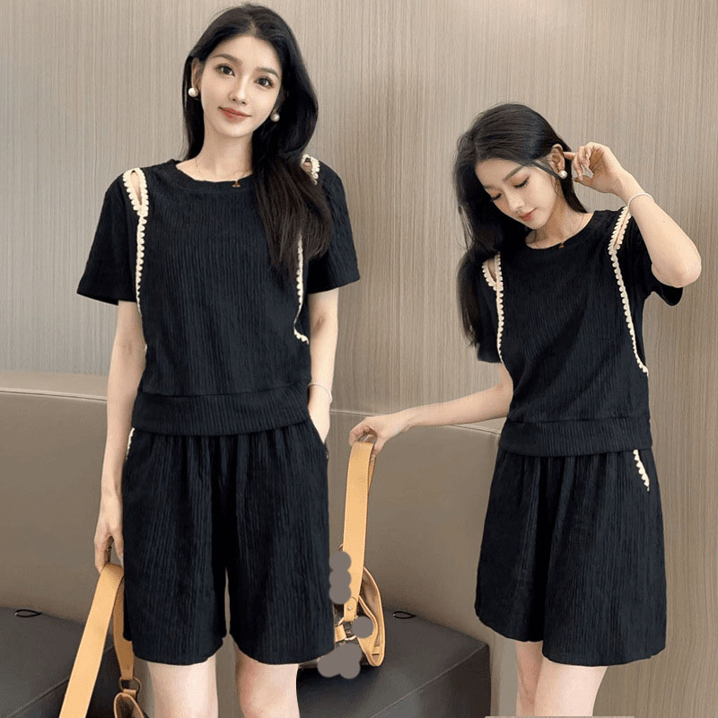 Street Fashion Dance - Koreanische Mode Off Schulter T-Shirts Zwei-Stück