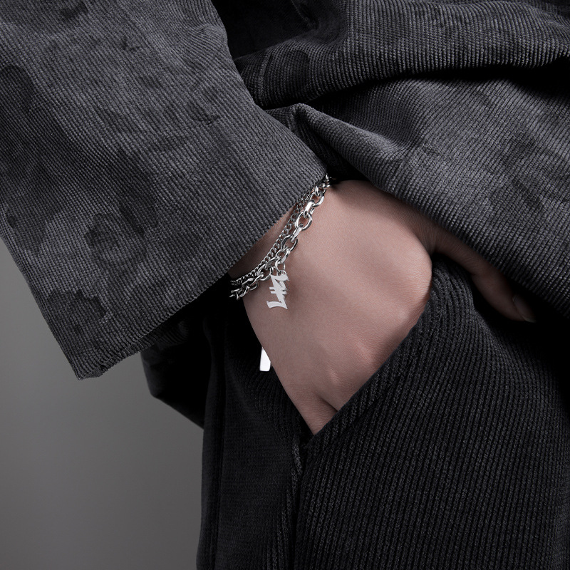 Street Fashion Guys - Herren Doppelschichtige Kette aus 316L Edelstahl,