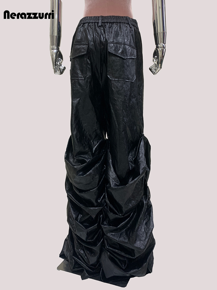 Street Fashion Baggy - Mauroicardi Herbst Lange Baggy Schwarz Weiche