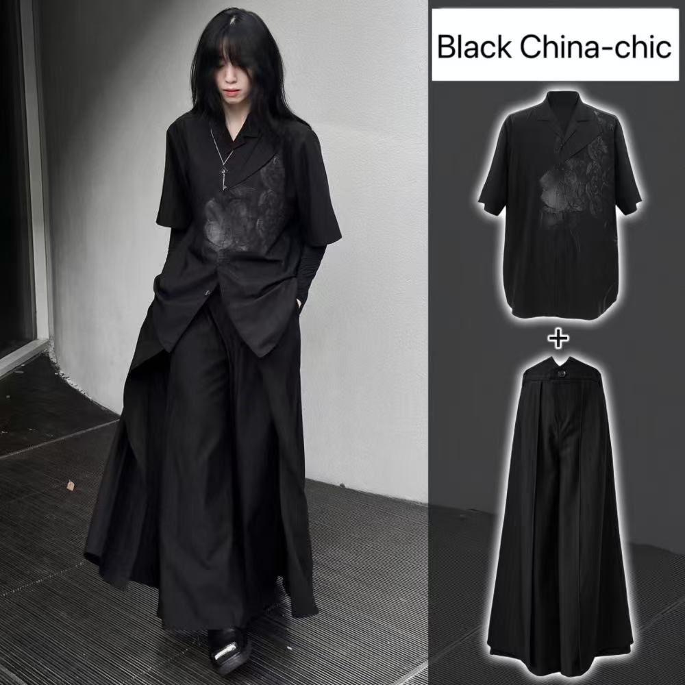 Street Fashion Outfit For Men - Cooles schwarzes neues chinesisches Kostüm für