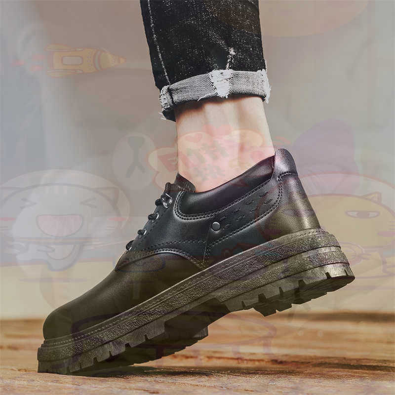 Street Fashion Guys - Dunkles Naturleder, modische Turnschuhe, Tennis-Herren-Turnschuhe, modische