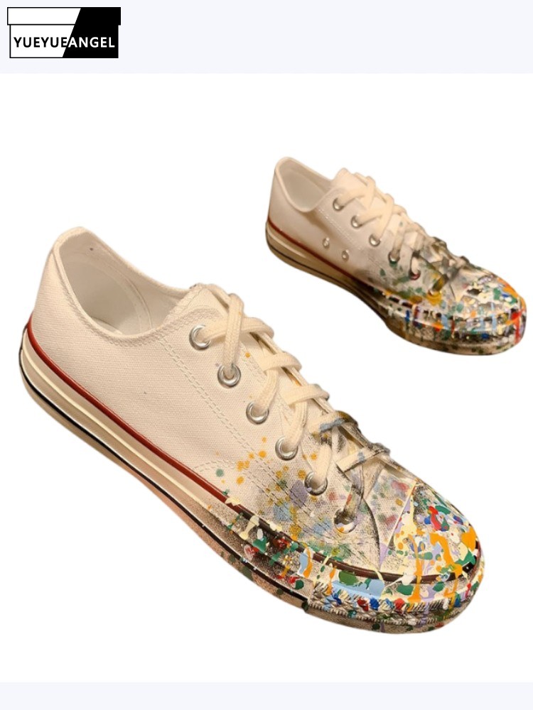 Street Fashion Styles - Damen Frühling Neuheit Schnür-Pumps mit Bemalten