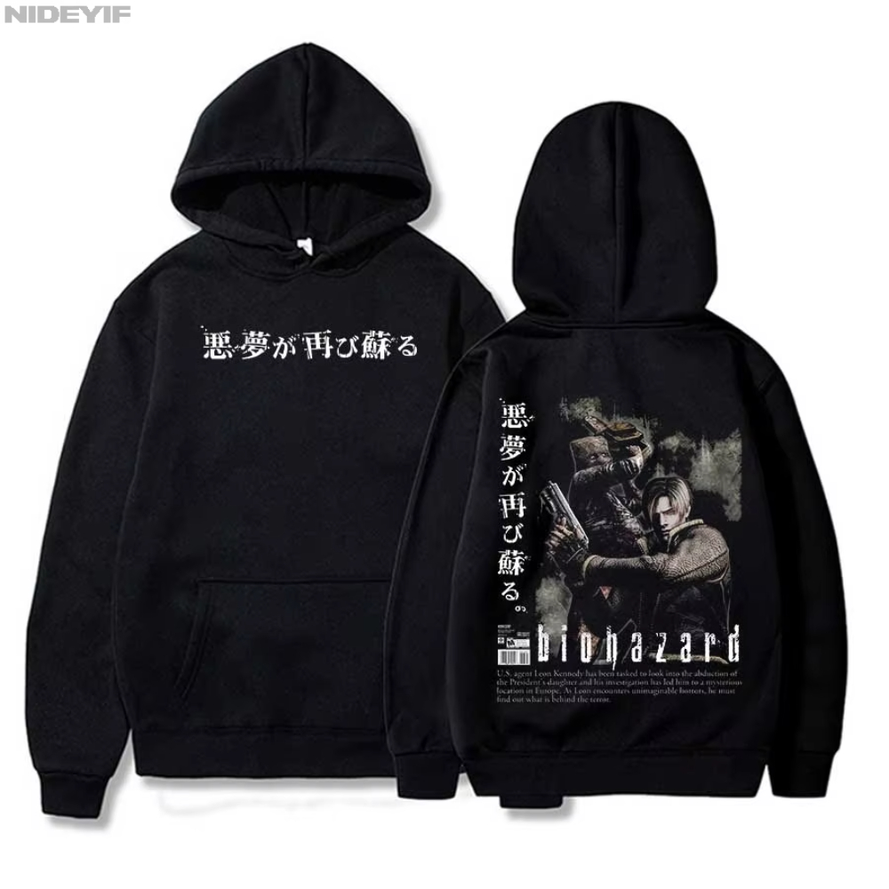 Street Fashion Outfit For Men - Game-Hoodies, Biohazard, Hip-Hop-Hoodies mit Muster, Harajuku