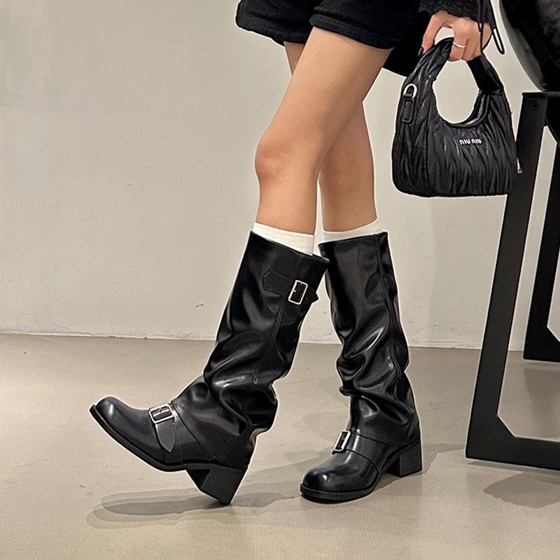 Street Fashion Trends - 2025 frau Stiefel Kniehohe Plattform Chunky