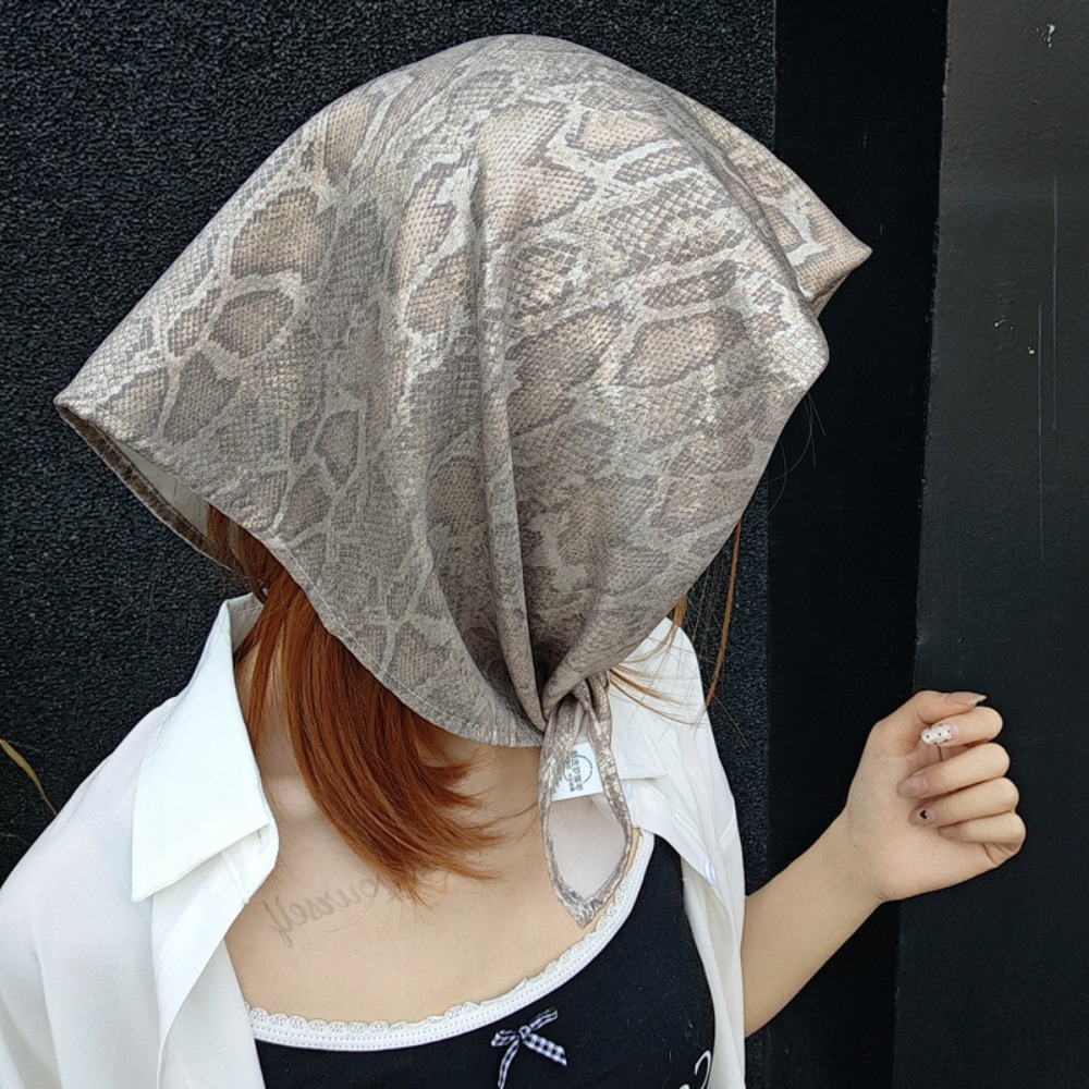 Street Fashion Dance - Kopfbedeckung Y2K Snake Print Haarschal Weich