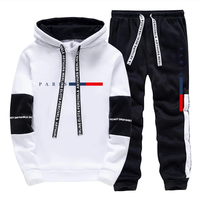 Street For Fashion - Herren-Set/Hoodie/Hose Paris Fashion Herbst Winter Lässiger