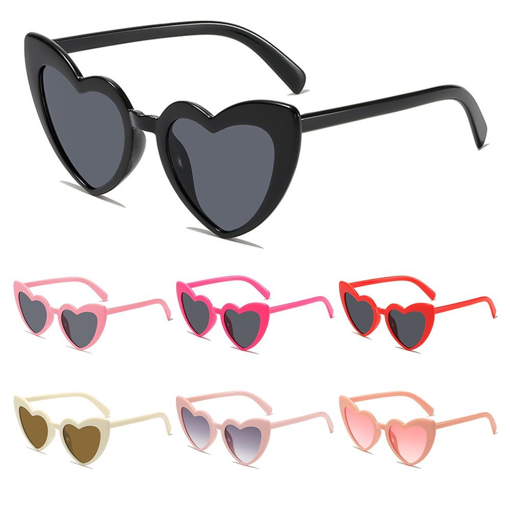 Street Fashion Shoot - Herzförmige Sonnenbrille Vintage unregelmäßige rosa Herz-Sonnenbrille