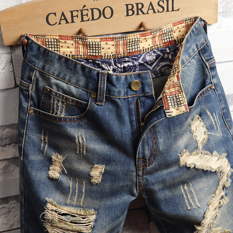 Zerrissene Hip-Hop-Jeans-Short – Street Fashion Dance Bewertung und Preis