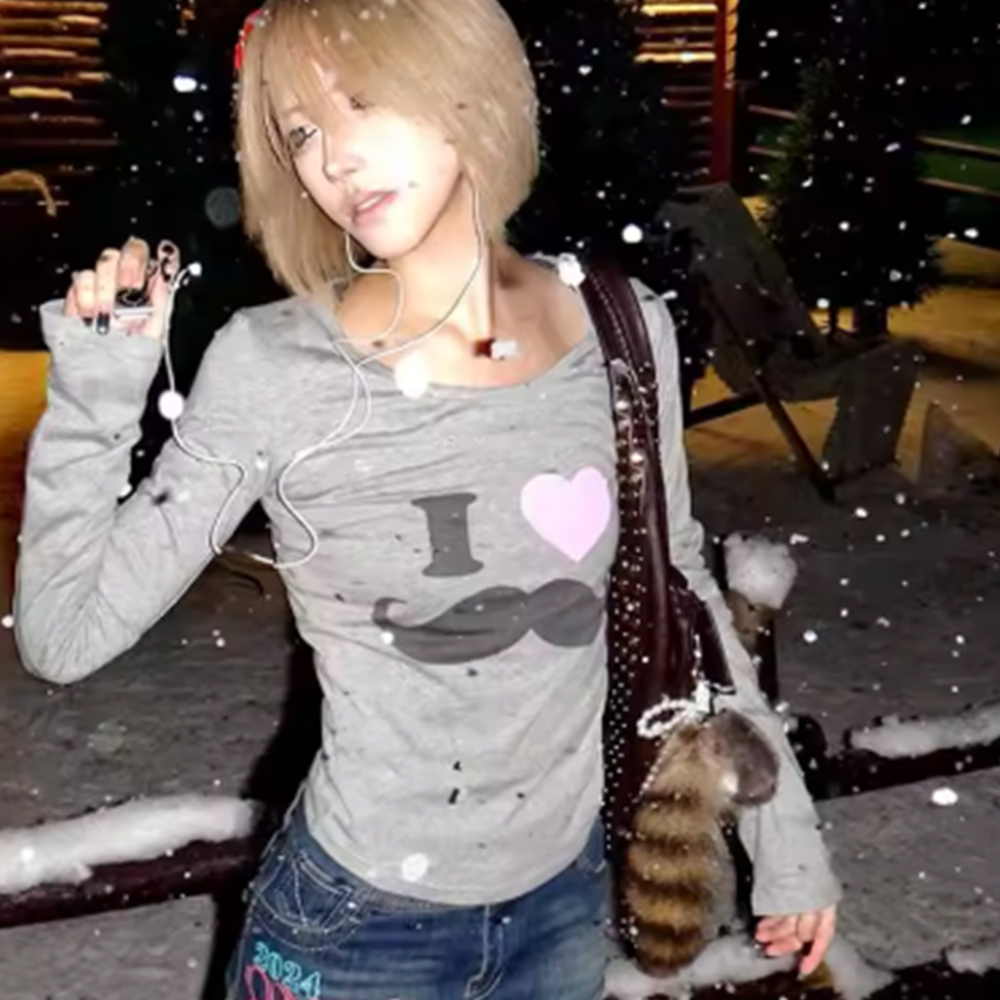 Japanisches Y2K-T-Shirt mit Ba – Street Fashion Dance Bewertung und Preis
