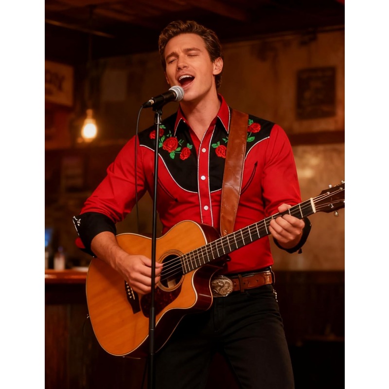 Herren Western Cowboy Hemd Lan – Street Fashion Dance Bewertung und Preis