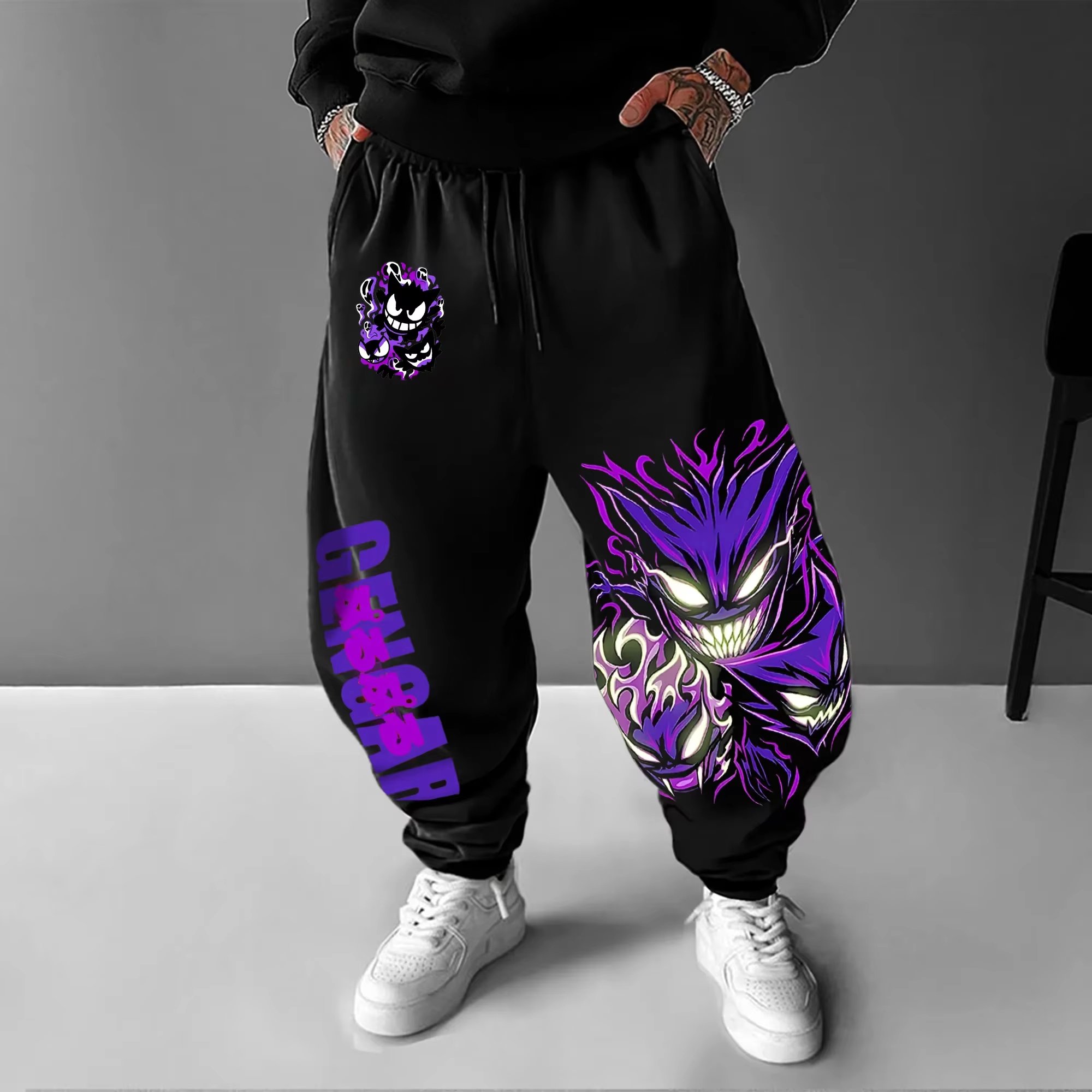 Y2K 2026 Pokemon Gengar Baumwo – Street Fashion Baggy Bewertung und Preis