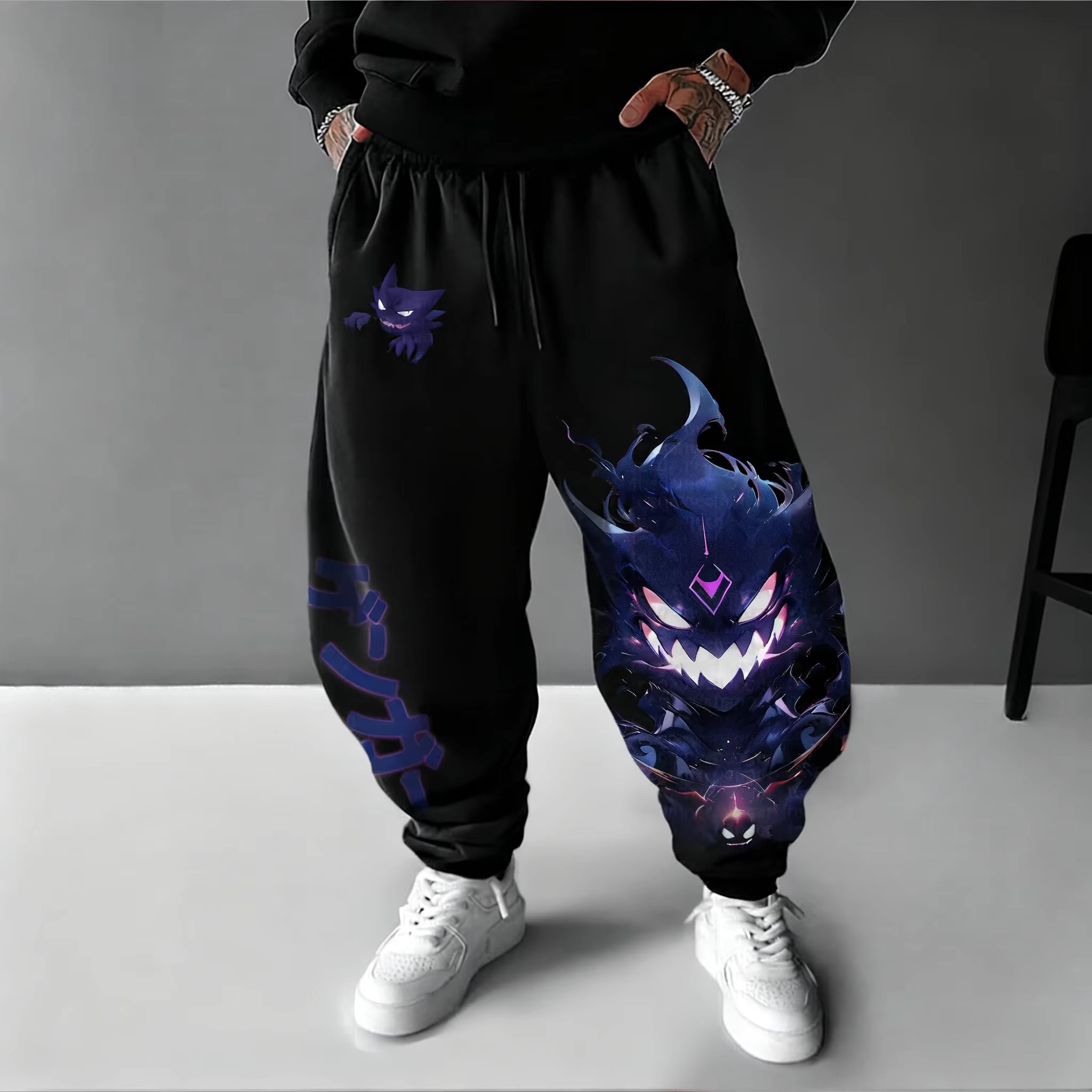 Y2K 2026 Pokemon Gengar Baumwo – Street Fashion Baggy Bewertung und Preis