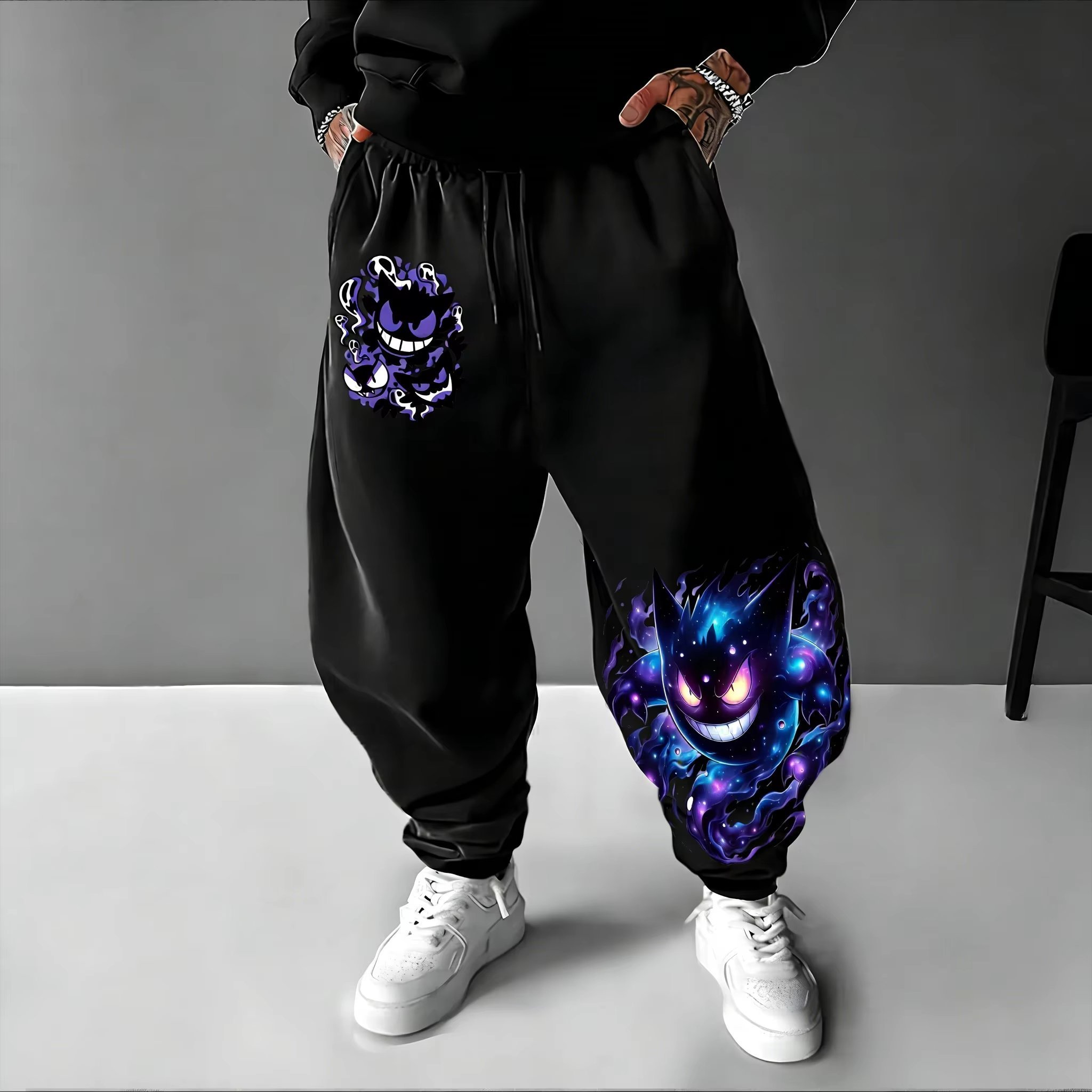 Y2K 2026 Pokemon Gengar Baumwo – Street Fashion Baggy Bewertung und Preis