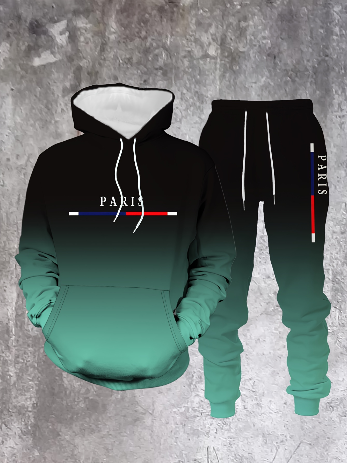 Farbverlauf Paris Trainingsanz – Street Fashion Outfit For Men Bewertung und Preis